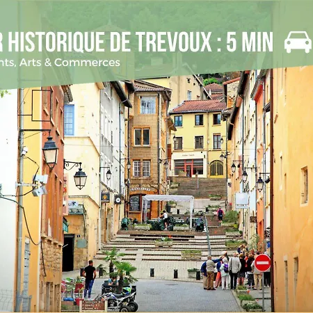 Duplex La Halte Trevoltienne - 2 Climatisee - 4 Lits 아파트 Trévoux